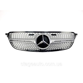 Решетка радиатора Mercedes GLE-Coupe Class C292 2015-2019год Diamond Silver