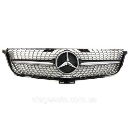 Решетка радиатора на Mercedes ML-Class W166 2011-2015 год Diamond ( Черная с хром вставками )