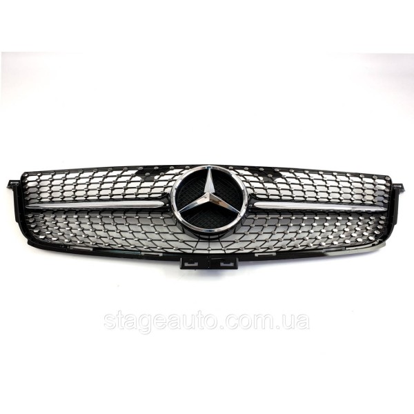 Решетка радиатора на Mercedes ML-Class W166 2011-2015 год Diamond ( Черная с хром вставками )