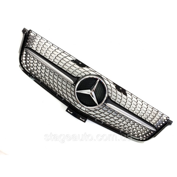 Решетка радиатора на Mercedes ML-Class W166 2011-2015 год Diamond ( Черная с хром вставками )