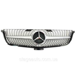 Решетка радиатора на Mercedes ML-Class W166 2011-2015 год Diamond ( Серая с хром вставками )