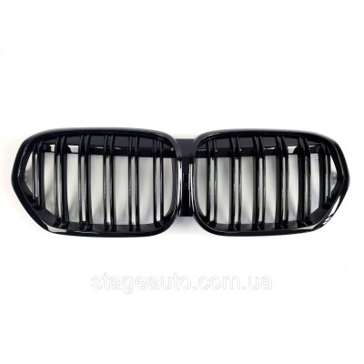 Ноздрі на BMW X1 F48 2019-2021 рік Чорні Глянсові ( Подвійні M-Look)