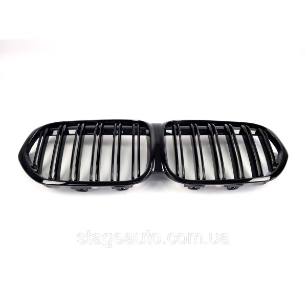 Ноздри на BMW X1 F48 2019-2021 год Черные Глянцевые ( Двойные M-Look )