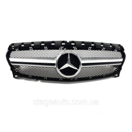 Решетка радиатора на Mercedes CLA-Class C117 2017-2019 год AMG стиль ( Черная с серыми вставками )