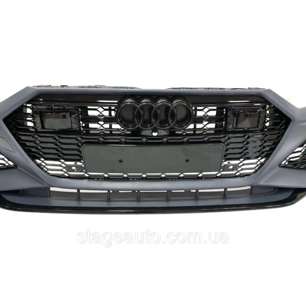 Передний бампер в стиле RS на Audi A7 C8 ( 4K ) 2017-2021 год ( Под дистронник )