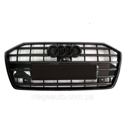 Решітка радіатора в стилі S-Line на Audi A6 C8 2018-2022 рік ( Чорна)