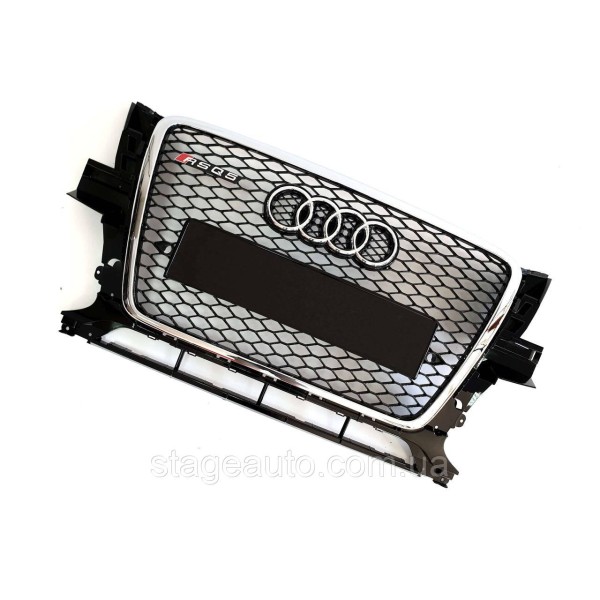 Решітка радіатора в стилі RS на Audi Q5 8R 2008-2012 рік Чорна з хромом