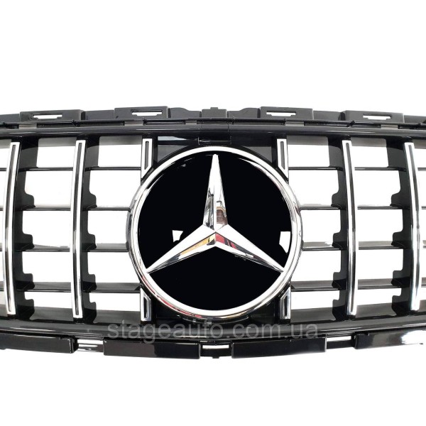 Решетка радиатора на Mercedes E-Class W213 2020-2021 год GT Panamericana ( Черная с элементами хрома )