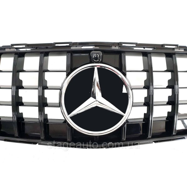 Решетка радиатора на Mercedes E-Class W213 2020-2021 год GT Panamericana ( Черная с элементами хрома ) CLASSIC