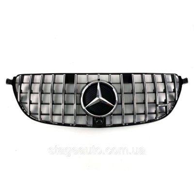 Решітка радіатора на Mercedes GLE-Class W166 2015-2018 рік GT Panamericana (Чорна з елементами хрому) (AMG