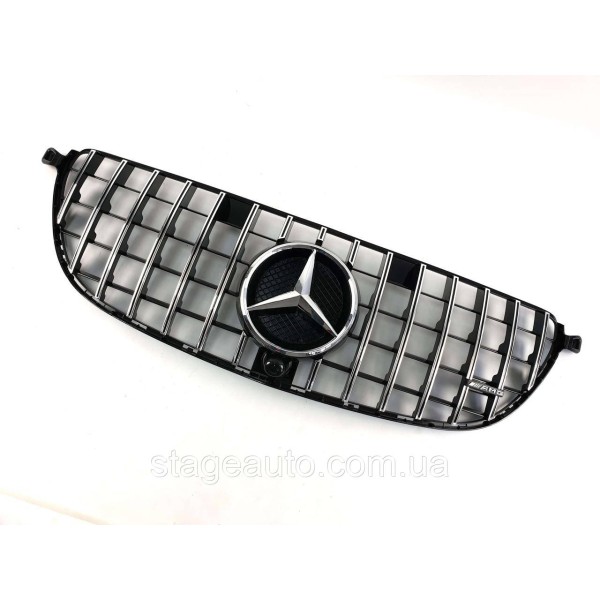 Решетка радиатора на Mercedes GLE63 W166 2015-2018 год Chrome Black ( GT Panamericana )