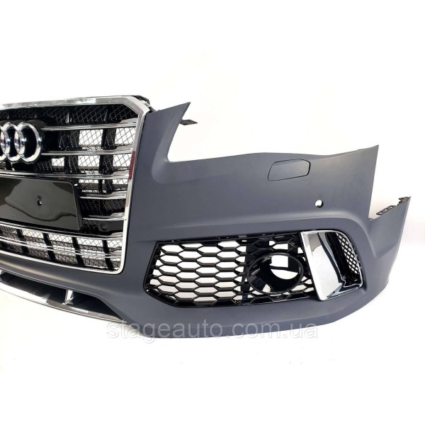 Передний бампер в стиле W12 на Audi A8 D4 2010-2014 года