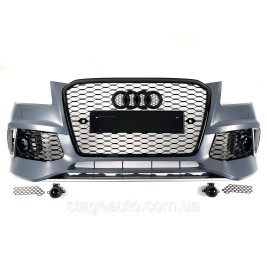 Передний бампер в стиле RS на Audi Q5 8R 2012-2016 год ( с местами под дистроник )