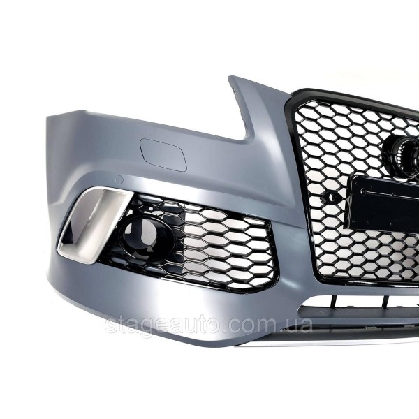 Передний бампер в стиле RS на Audi Q5 8R 2012-2016 год ( с местами под дистроник )