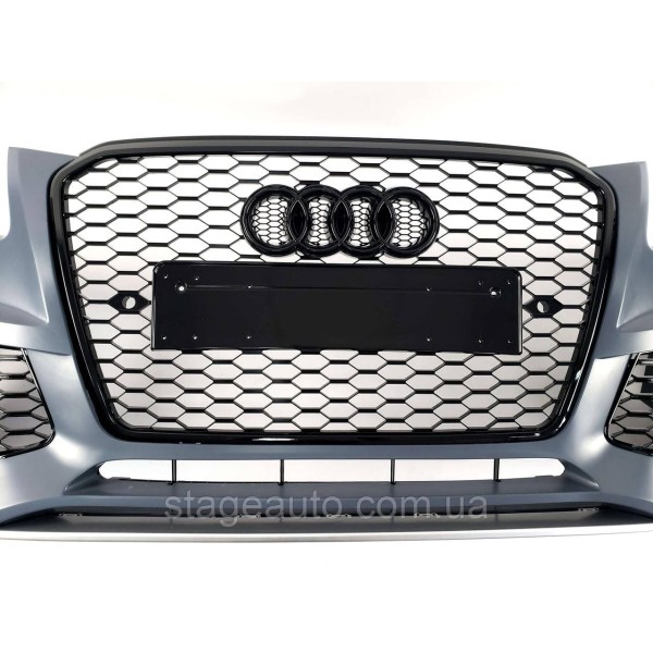 Передний бампер в стиле RS на Audi Q5 8R 2012-2016 год ( с местами под дистроник )