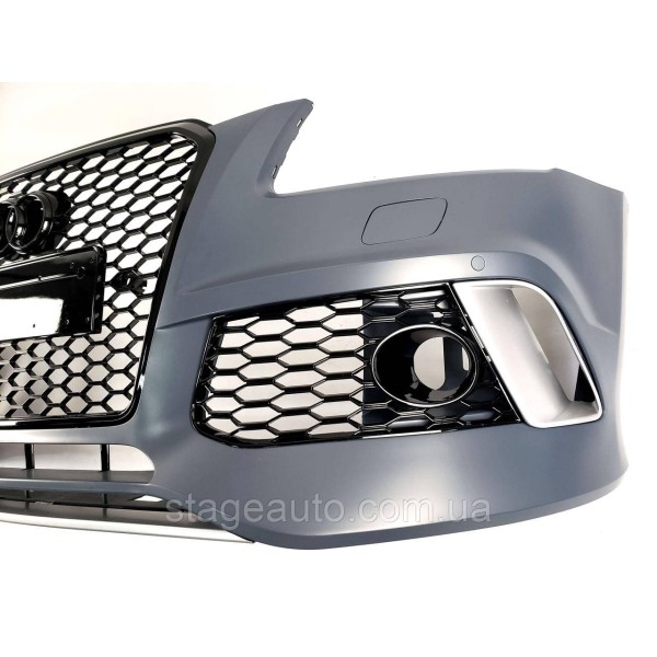 Передний бампер в стиле RS на Audi Q5 8R 2012-2016 год ( с местами под дистроник )
