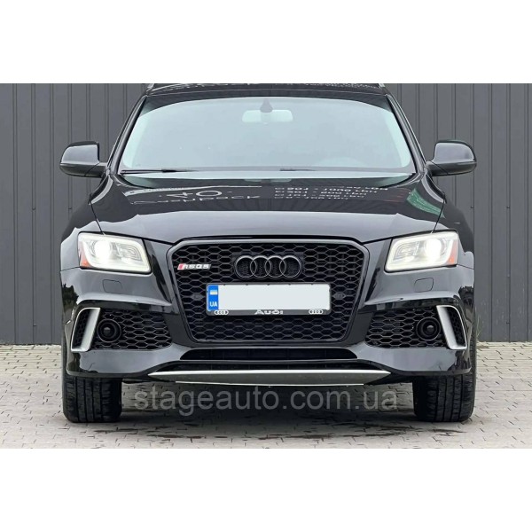 Передний бампер в стиле RS на Audi Q5 8R 2012-2016 год ( с местами под дистроник )