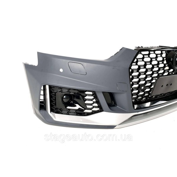 Передний бампер Audi A5 2016-2020 года ( в стиле RS под дистроник ) V1