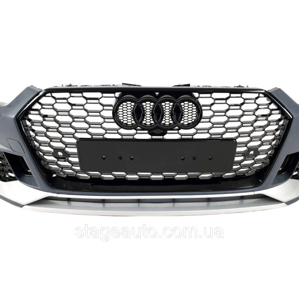 Передний бампер Audi A5 2016-2020 года ( в стиле RS под дистроник ) V1