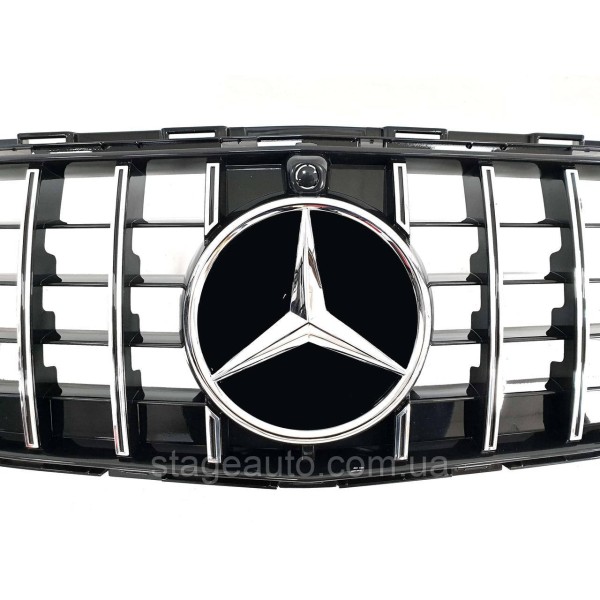 Решетка радиатора на Mercedes E-Class W213 2020-2021 год GT Panamericana ( Черная с хром вставками ) CLASSIC