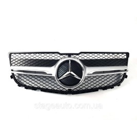 Решетка радиатора на Mercedes GLK-Class X204 2012-2015 год AMG стиль ( Черная с серым и элементами хрома )