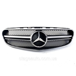 Решетка радиатора на Mercedes E-Class W212 2013-2016 год AMG стиль ( Серая матовая )