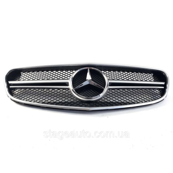 Решетка радиатора на Mercedes E-Class W212 2013-2016 год AMG стиль ( Серая матовая )