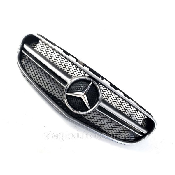 Решетка радиатора на Mercedes E-Class W212 2013-2016 год AMG стиль ( Серая матовая )