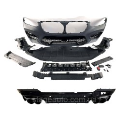 Передний бампер с диффузором заднего бампера на BMW X4 G02 2018-2022 года