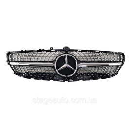 Решетка радиатора на Mercedes CLS-Class C218 2014-2018 год Diamond ( Черная с хром вставками )