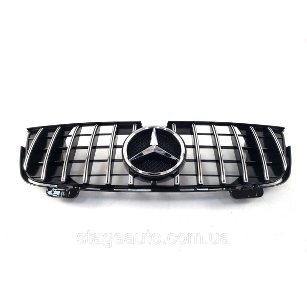 Решетка радиатора на Mercedes GL-Class X164 2006-2009 года GT Panamericana ( Черная с хромом )