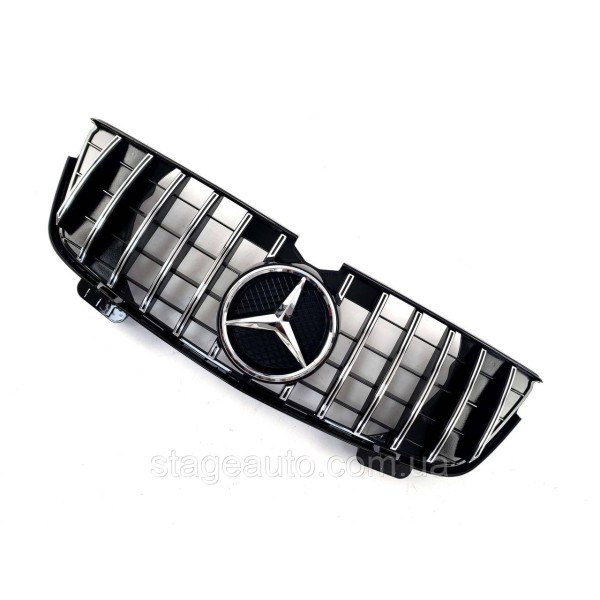 Решетка радиатора на Mercedes GL-Class X164 2006-2009 года GT Panamericana ( Черная с хромом )