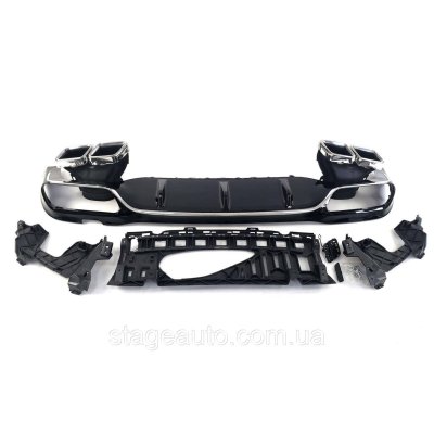 Диффузор с насадками на Mercedes E-Class W213 2016-2020 год  Chrome ( в стиле E63 AMG  )