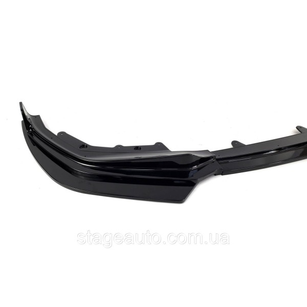 Диффузор переднего бампера (губа) на BMW 3 Series G20 G21 2019-2022 год Черный глянец