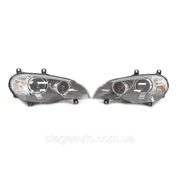 Передние фары с блоками на BMW X5 E70 2010-2013 год ( Bi-Xenon  Adaptive  )  63117240791 63117240792