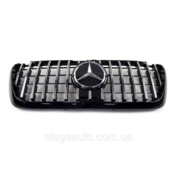 Решетка радиатора на Mercedes Sprinter W907 2018-2022 год GT Panamericana ( Черная c хромом )