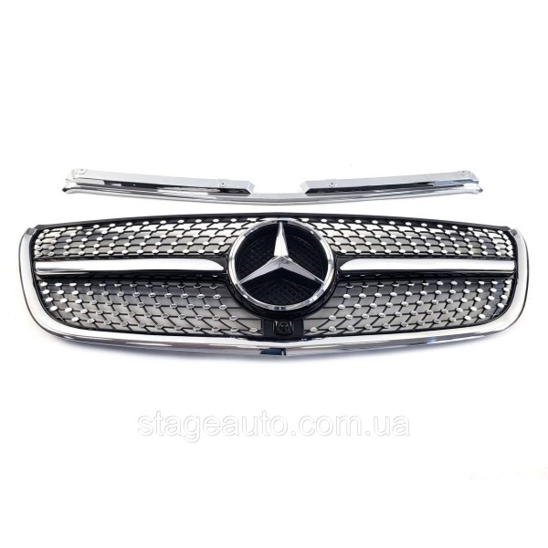 Решетка радиатора на Mercedes Vito W447 2014-2019 год Diamond Black