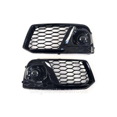 Решітки переднього бампера в стилі RS на Audi Q5 FY 2016-2020 рік Чорні