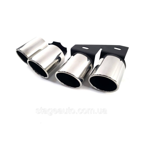 Насадки на выхлопные трубы в стиле S-Line на Audi A4 S4 B8 2013-2015 г Chrome