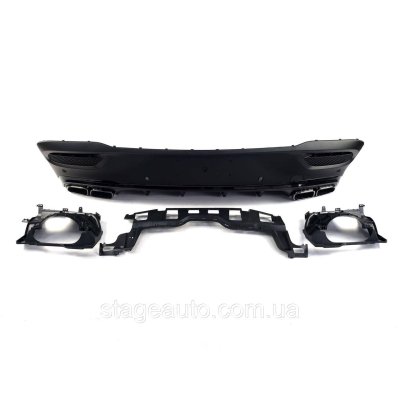 Дифузор заднього бампера на Mercedes GLE-Class Coupe C167 2019-2022 року стиль GLE63 AMG (Чорний)