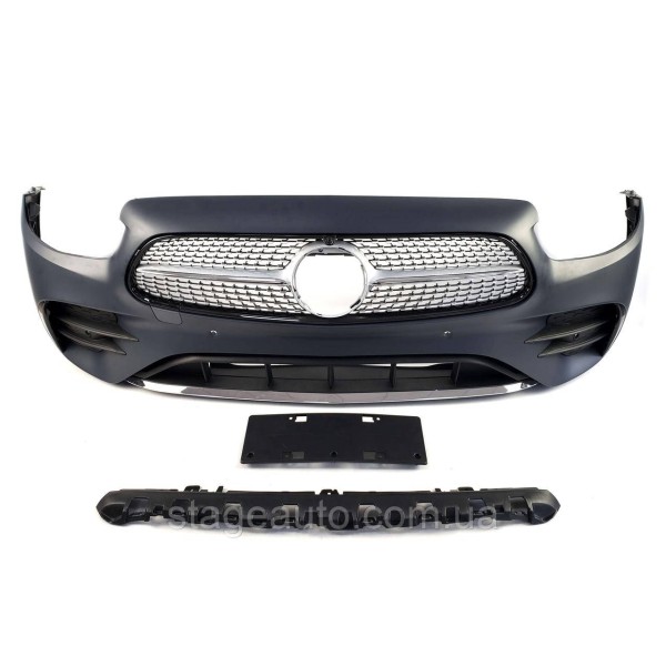 Передний бампер на Mercedes E-Class W213 2020-2022 года ( AMG line )
