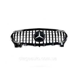 Решетка радиатора на Mercedes AMG GT C190 2015-2017 года ( стиль GT черная глянец без эмблемы )