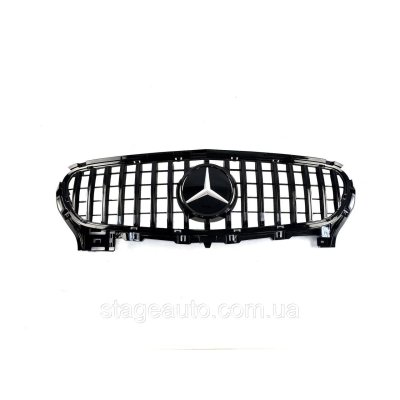 Решітка радіатора на Mercedes AMG GT C190 2015-2017 року ( стиль GT чорна глянець без емблеми)