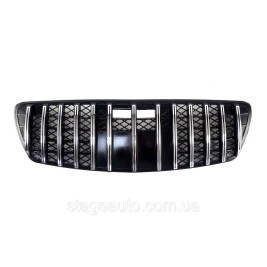 Решетка радиатора на Mercedes E-class W211 2002-2007 год GT Panamericana ( Черная с вертикальными хром полоска