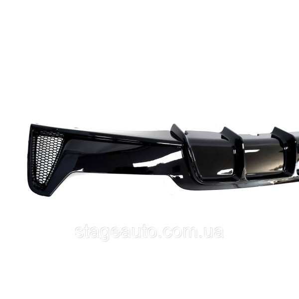 Диффузор заднего бампера на BMW 4 Series F32 / F33 / F36 стиль M-Performance 00-- ( Черный глянец )