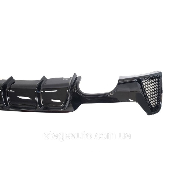 Диффузор заднего бампера на BMW 4 Series F32 / F33 / F36 стиль M-Performance 00-- ( Черный глянец )