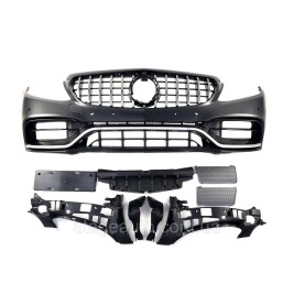 Передний бампер на Mercedes C-Class W205 2014-2018 года ( стиль C63 AMG 2018+ )
