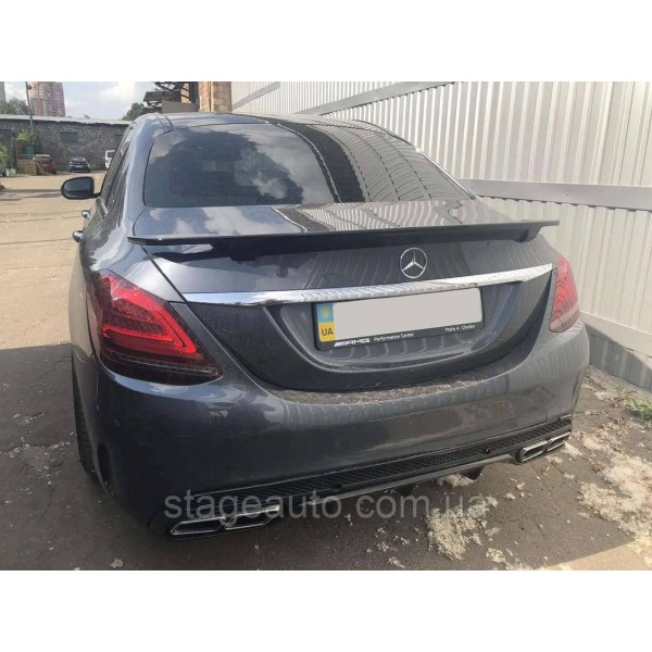 Спойлер на Mercedes C-Class W205 2014-2018 год ( стиль GTS Черный глянцевый )