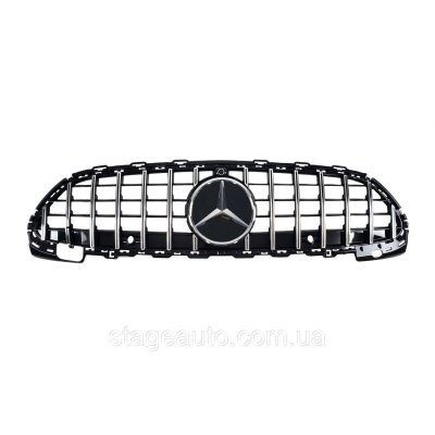 Решітка радіатора на Mercedes C-Class W206 2021-2023 року GT Panamericana (Чорна з хромомом)