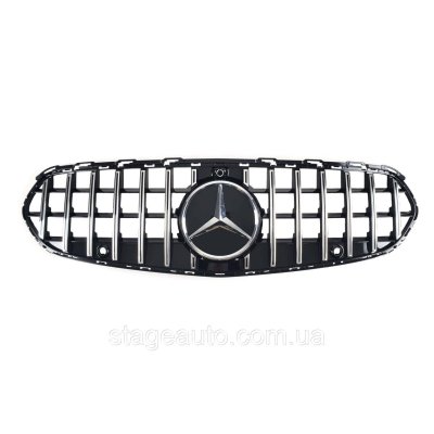 Решітка радіатора на Mercedes C-Class W206 2021-2023 року GT Panamericana Classic (Чорна з хромомом)